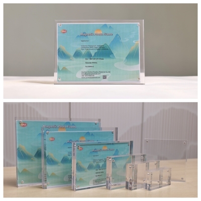 8×10 透明プラスチック 20mm 厚さの写真 アクリル磁気写真フレーム